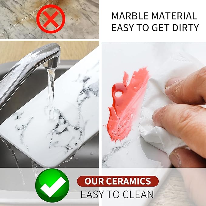 Bathroom Organizer Countertop Perfume Organizer Makeup Organizer Cosmetics Storage Display Rack Vanity Tray Dresser Stainless Steel Gold Shelf White Marble Ceramic Tray