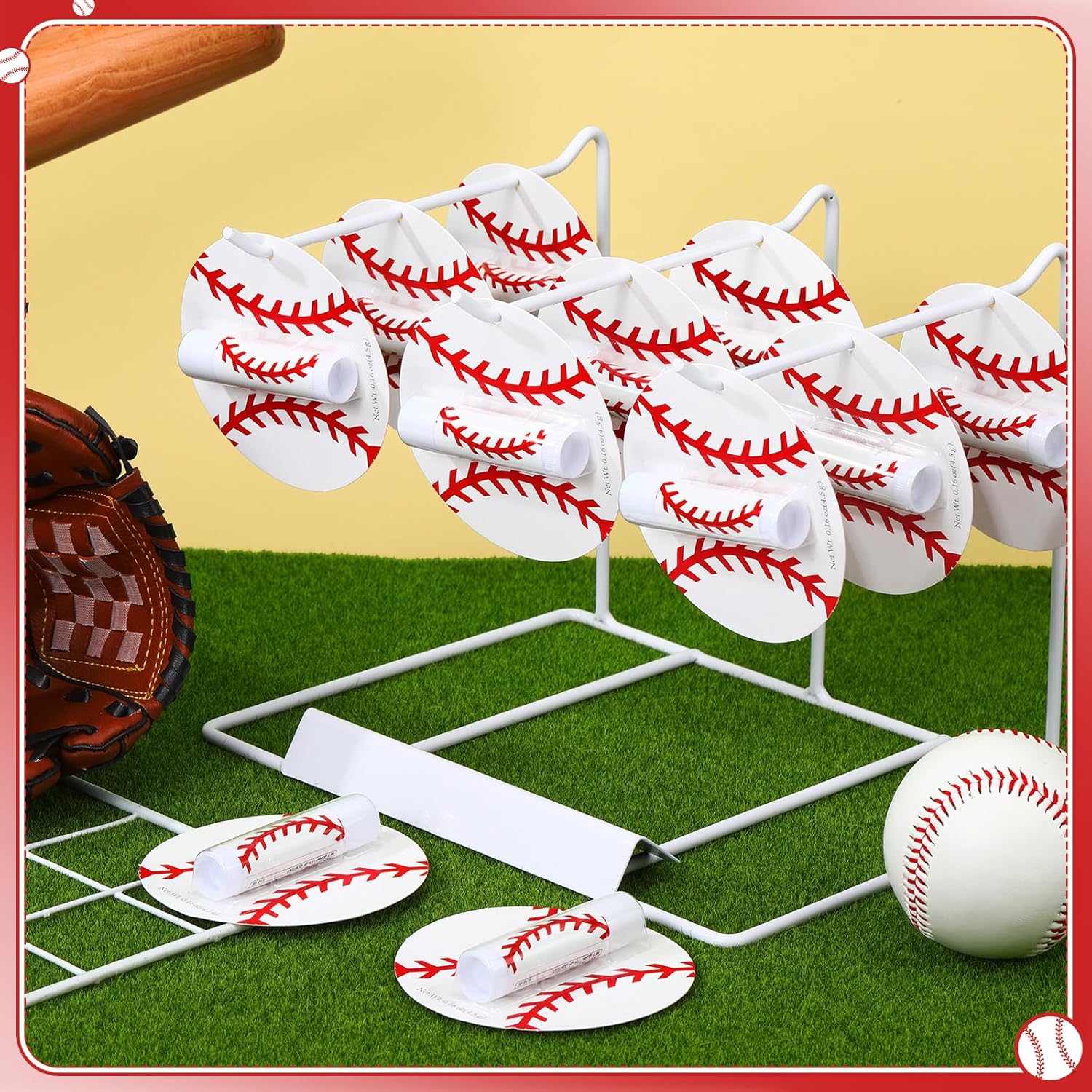 35 Pack Christmas Lip Balm Gifts Bulk Baseball Natural Moisturizing Lipstick Set Baseball Party Favors Sports Gift for Team Teen Adults Birthday Party Game Decorations Team Inspirational Gifts
