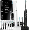 Aquasonic Duo Series PRO – Ultra-Whitening Electric Toothbrush Set – 5 Modes & Smart Timers – Premium Travel Cases & 10 Proflex Brush Heads – ADA Accepted Toothbrushes