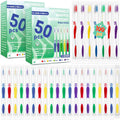 100 Pcs Toothbrush Bulk Disposable, Travel Toothbrushes Pack, Soft Bristle Individually Wrapped and Good Cleaning for Kids, Adult and The Elderly. Suitable for Hotel, Travel, Home, Donated