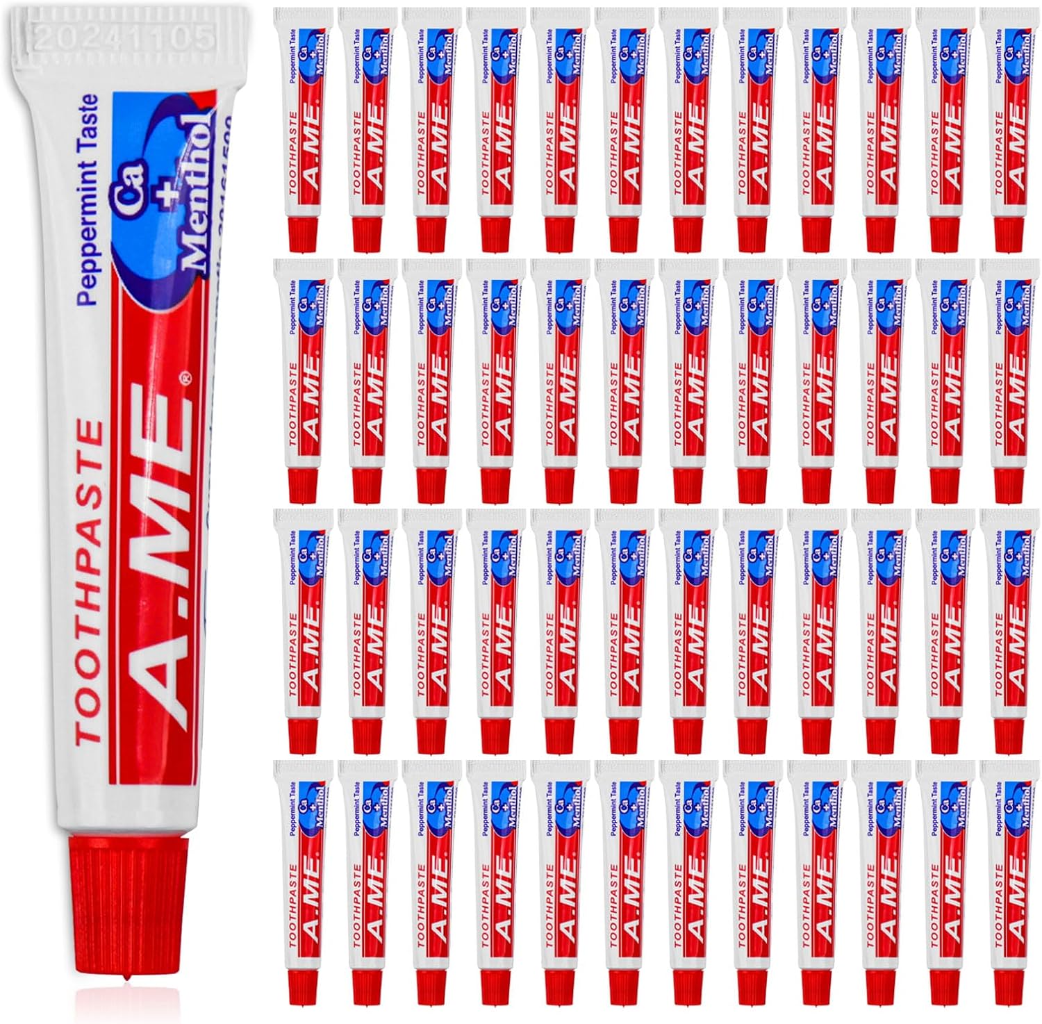 Travel Size Toothpaste Bulk, Disposable Small Portable Toothpaste, Travel Pocket Size for Vacation Hotel, Shelter/Homeless/Nursing Home/Charity Mini 0.35 oz (Pack of 60)