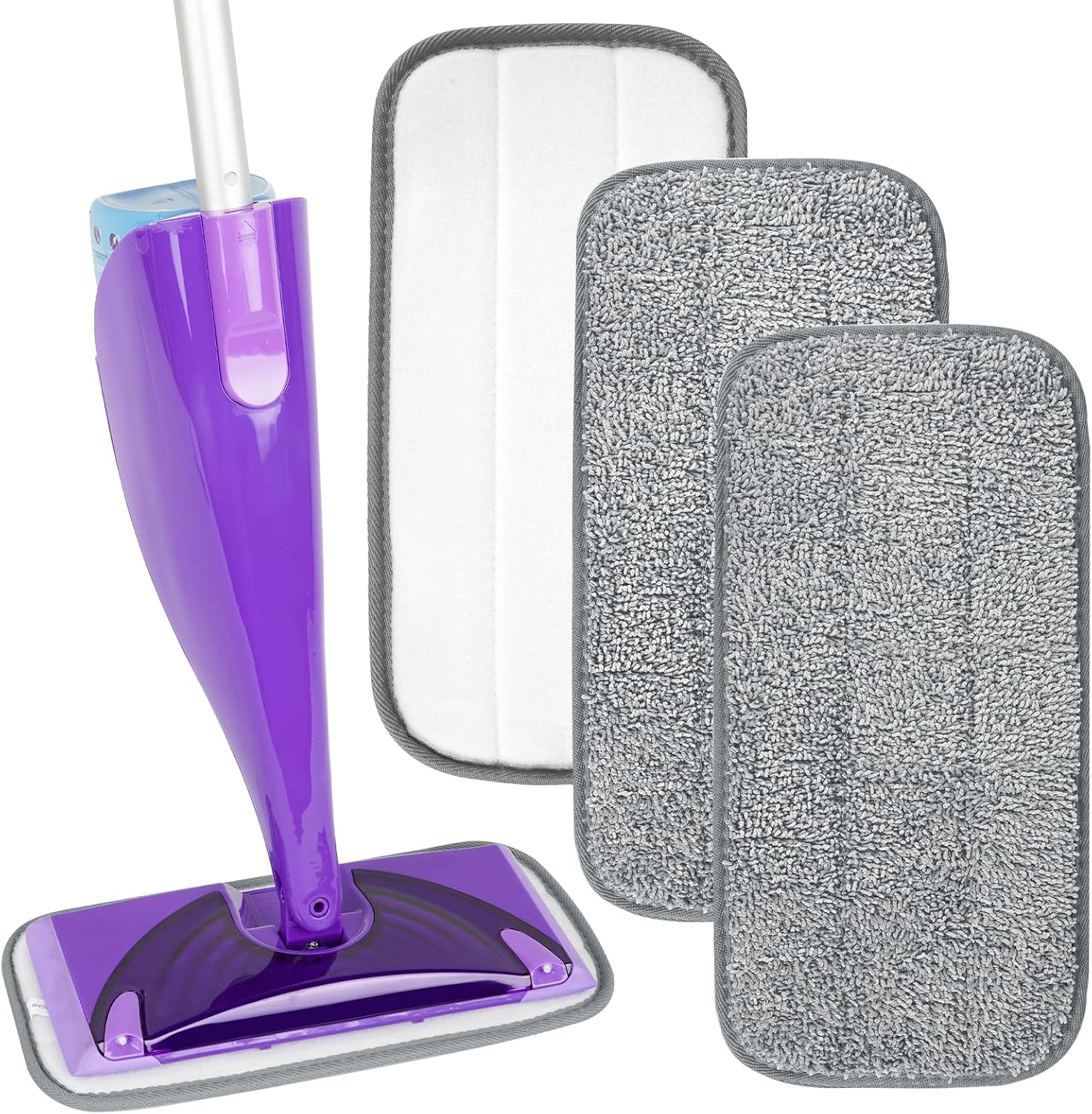 3 Pack Reusable Mop Pads Compatible with Wet Jet Mops, Wet Jet Pads Refills, 12-inch Washable Microfiber Mop Pads for Floor Cleaning Wet Dry Use for Any Floor Types