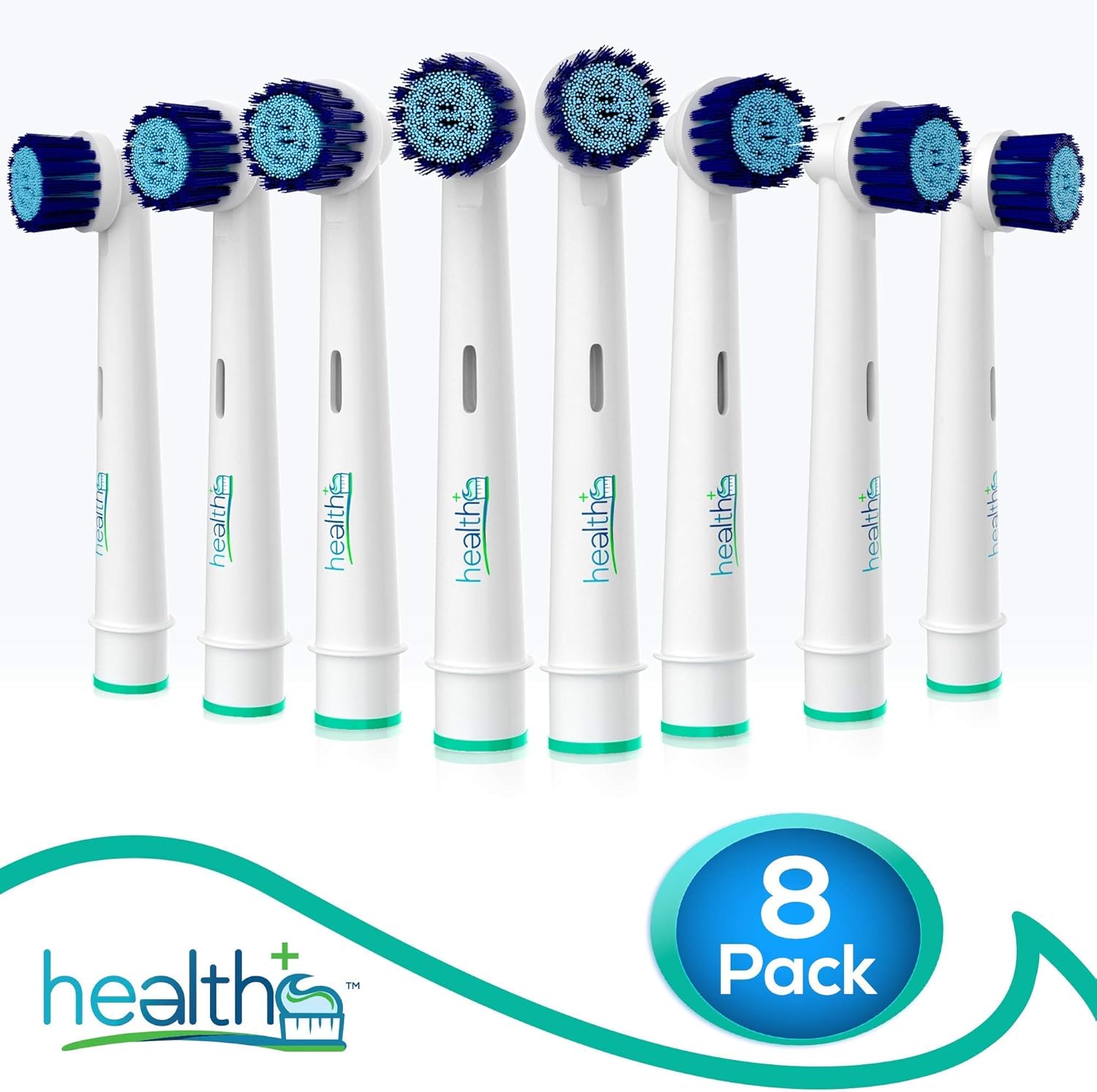 Compatible with Oral-B Electric Toothbrush Sensitive Replacement Head Generic - 8-Pack | Gentle-Action Tooth Brush Heads with Dupont Bristles | Sensitive Gums & Teeth & Gentle Whitening Action | Braun