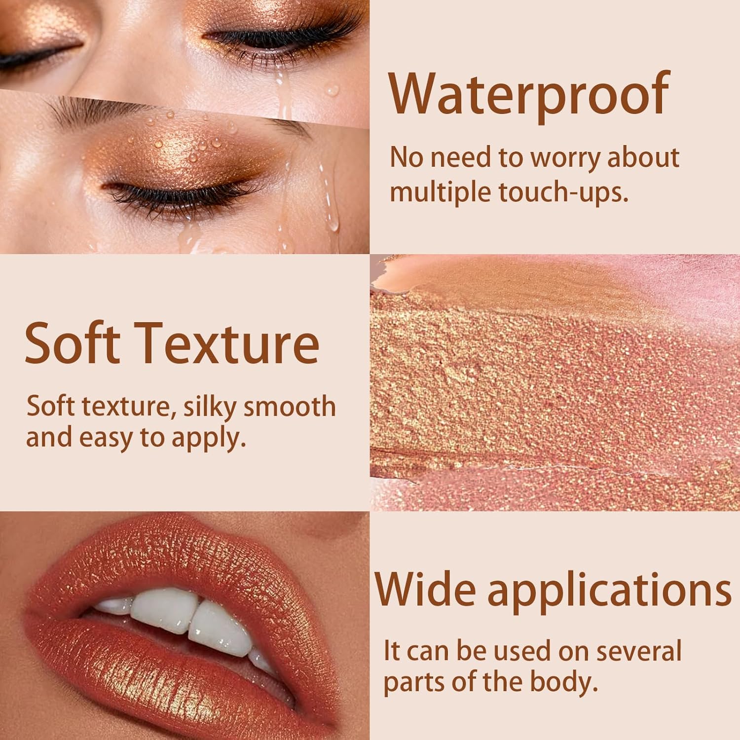 Silver White Glitter Cream Shimmer Eyeshadow Sticks, Multichrome Matte Eye Shadow Stick, Waterproof and Long-Lasting Smooth Cream Eye Highlighter Stick Makeup for Women, 4 Galactic Lcing