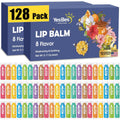 128 Pack Lip Balm, Natural Lip Balm Bulk with Vitamin E and Coconut Oil, Moisturizing Lip Balms for Dry Cracked Lips, Lip Balms for Stocking Stuffers - 8 Flavors