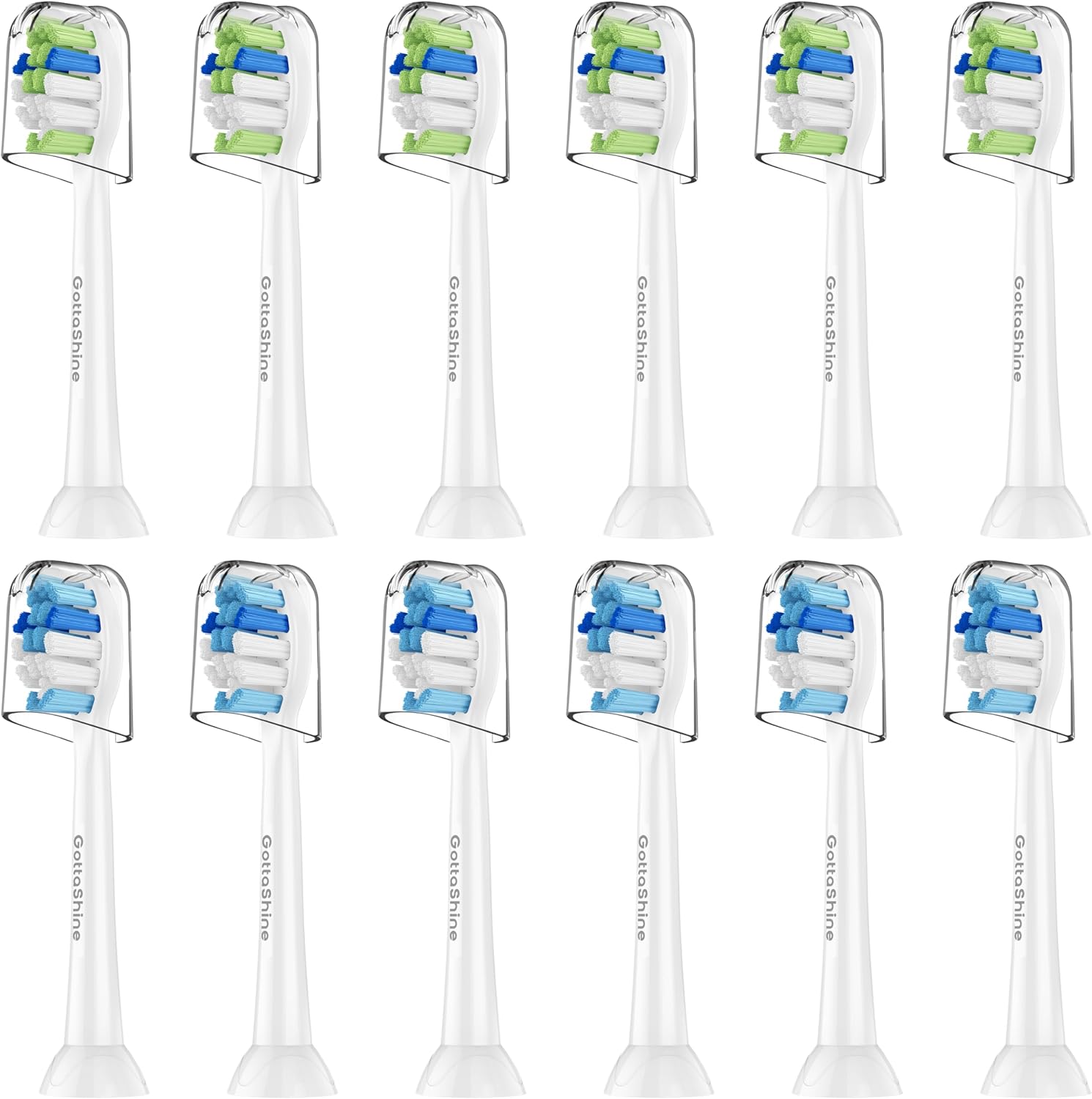 Replacement Toothbrush Heads for Philips Sonicare – Plaque Control, Compatible with Click-on Electric Toothbrush Handles, 12 Pack White