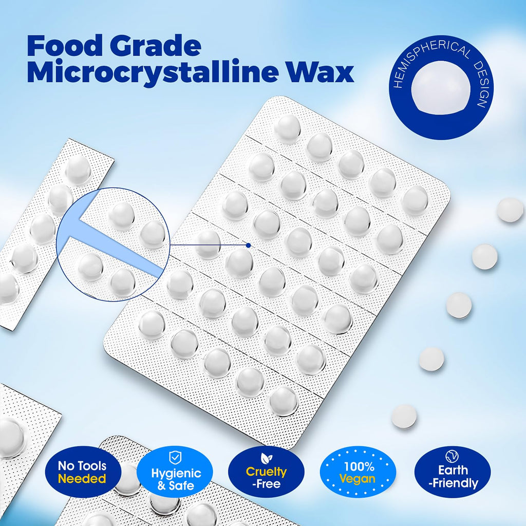 240 Pieces Pre-Cut Orthodontic Wax for Braces, Individually Wrapped Dental Wax for Braces Relief, Easy to Use, Unscented，Safe & Gentle, Hygienic orthodontic dots for Orthodontic Care