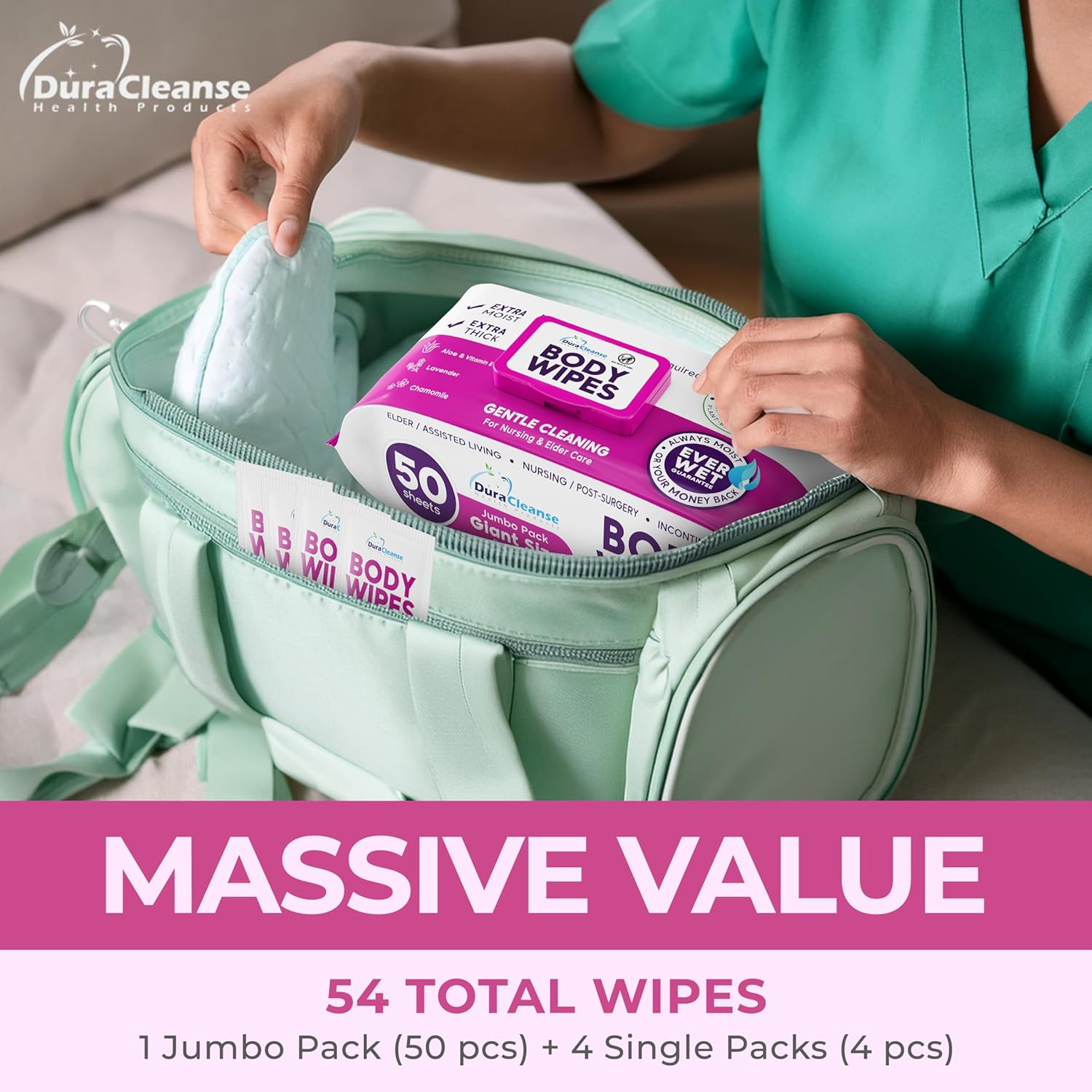 XL Bath Wipes for Adults No Rinse (2 Pack) – 100 Count + 8 Travel Body Wipes, 10" x 11.5" Disposable Washcloths for Elderly Incontinence, After Surgery and Elder Care