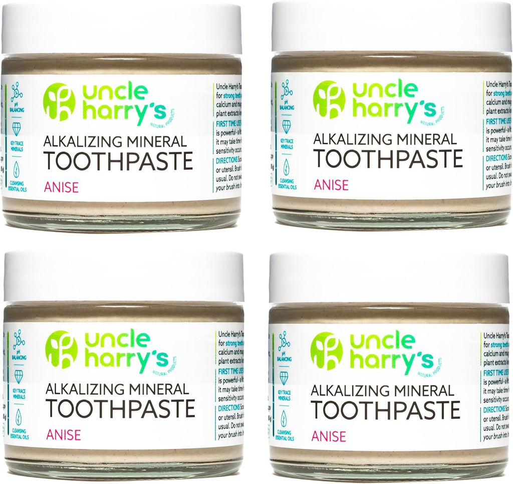 Uncle Harry's Cinnamon Remineralizing Toothpaste | Natural Whitening Toothpaste Freshens Breath & Promotes Enamel | Vegan Fluoride Free Paste (4 pack)