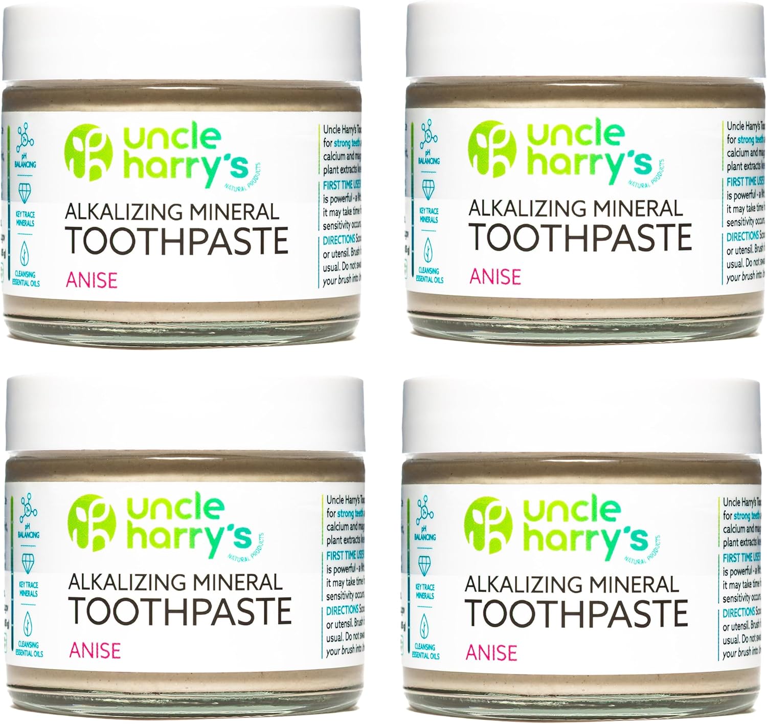 Uncle Harry's Cinnamon Remineralizing Toothpaste | Natural Whitening Toothpaste Freshens Breath & Promotes Enamel | Vegan Fluoride Free Paste (4 pack)