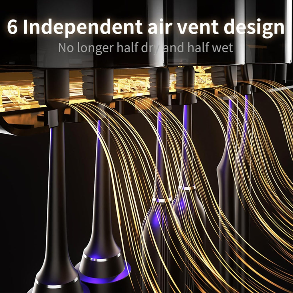 Wall Mounted Toothbrush Holders, Automatic Toothpaste Dispenser, 3 Cup Rechargeable Electric Toothbrush Holder with Smart Cleaning and Hot Air Drying,Bathroom Decor and Accessories (White)