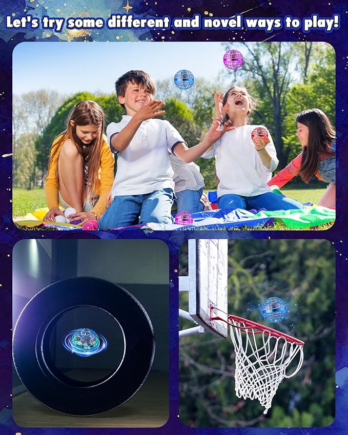 2025 Latest Cool Boys Toys Flying Orb Ball Toys for Ages 8-13 Hand Controlled Boomerang Hover Balls Mini Drone Flying Spinner UFO Magic Ball Christmas Birthday Gifts for Boys Girls