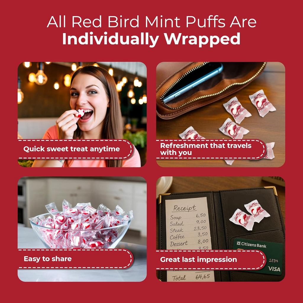 Red Bird Cinnamon Candy, Individually Wrapped, Gluten Free Breath Mints, 52 oz