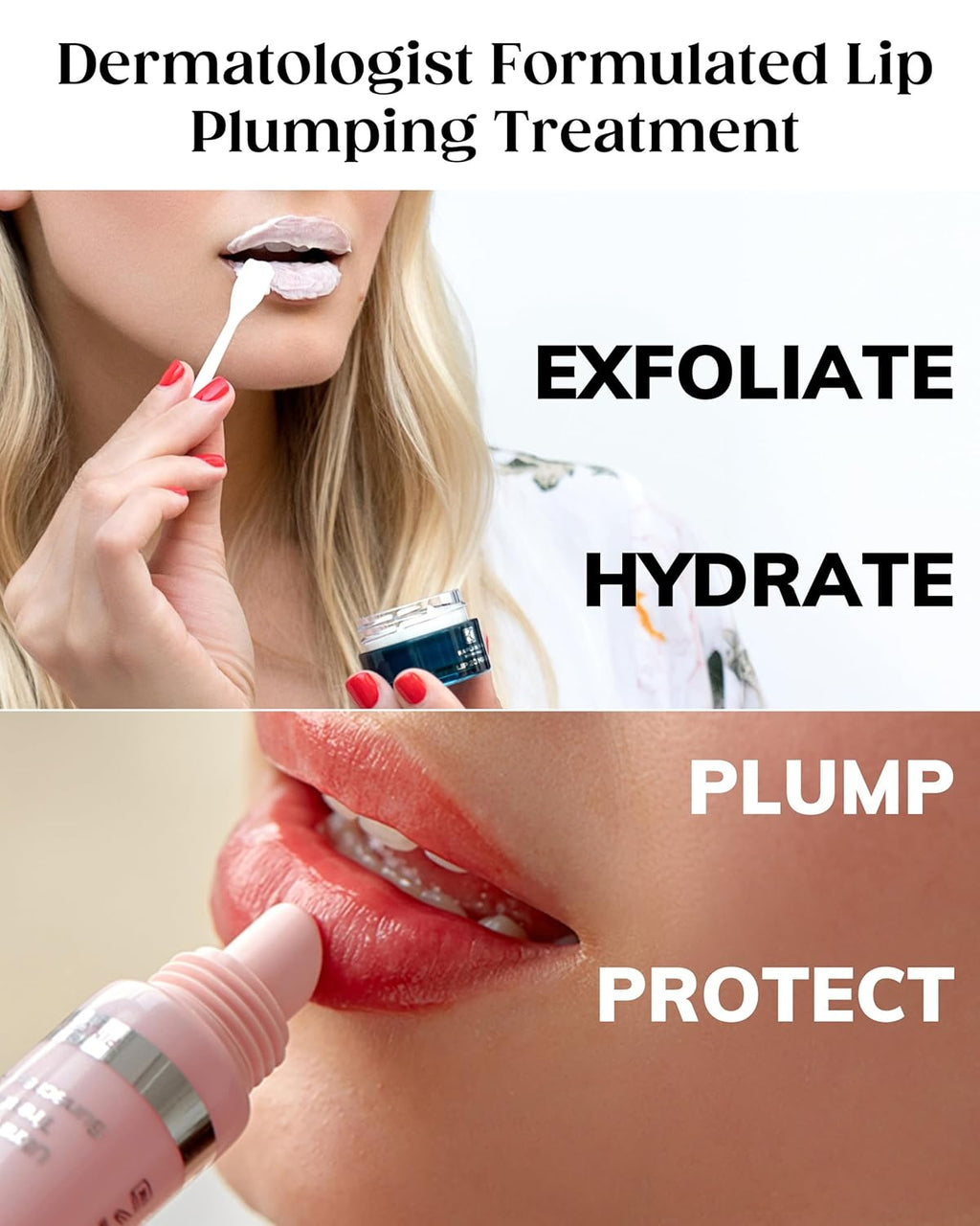 KAPLAN MD Perfect Pout Lip Mask & SPF 30 Lip Balm Duo – Hydrating Treatment with Hyaluronic Acid – Lip Mask (1 oz) + Pink Peony Balm (0.35 oz)