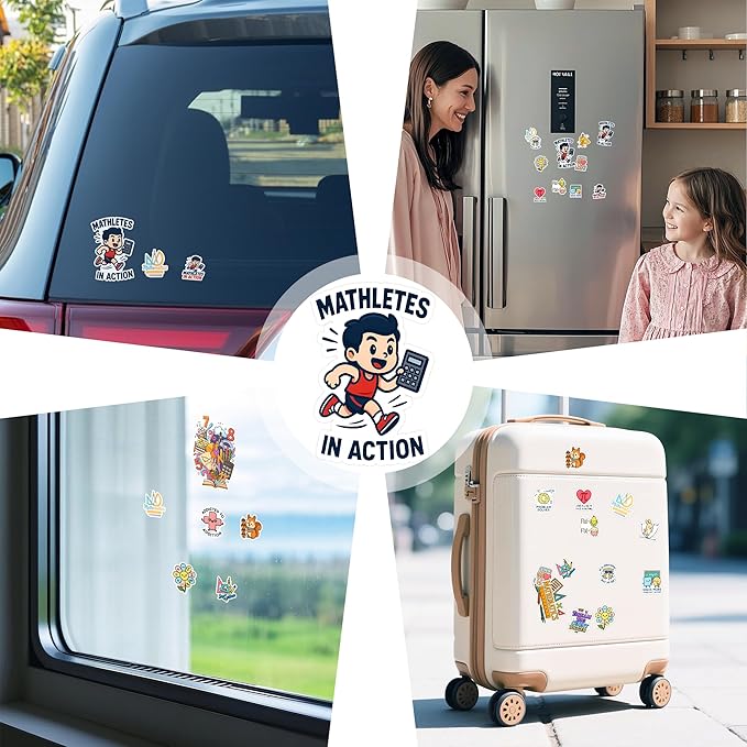 100 PCS Math Stickers Pack, Vinyl Waterproof Decals of Numbers Equations Geometry Algebra Graphs and Pi Symbols, Fun Gift for Kids Teens Adults Students Teachers Water Bottle Scrapbook