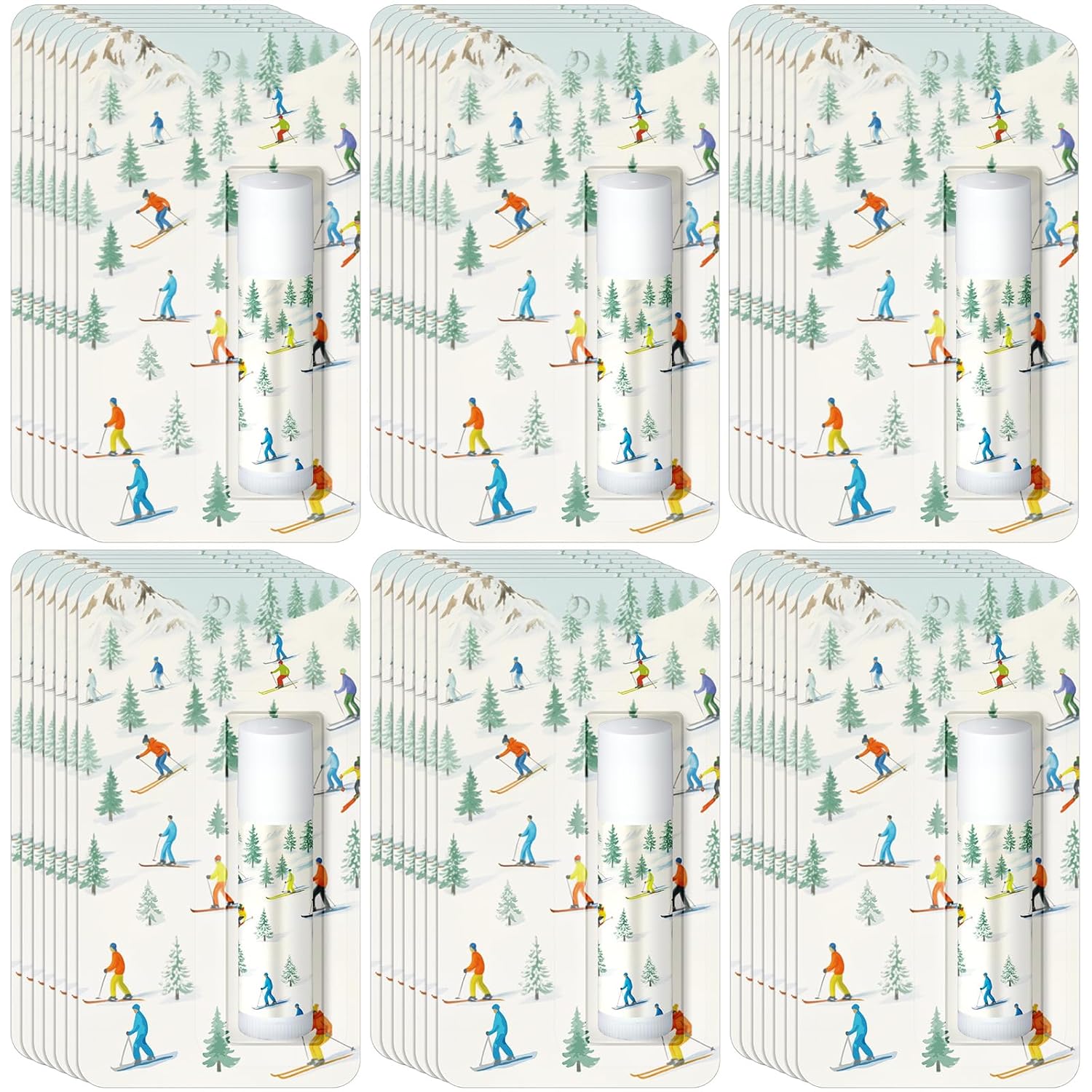 Loopeer 35 Pack Skiing Lip Balm Bulk Natural Moisturizing Lipstick Set Skiing Party Favors Sports Gift for Team Teen Adults Birthday Party Game Decorations Supplies