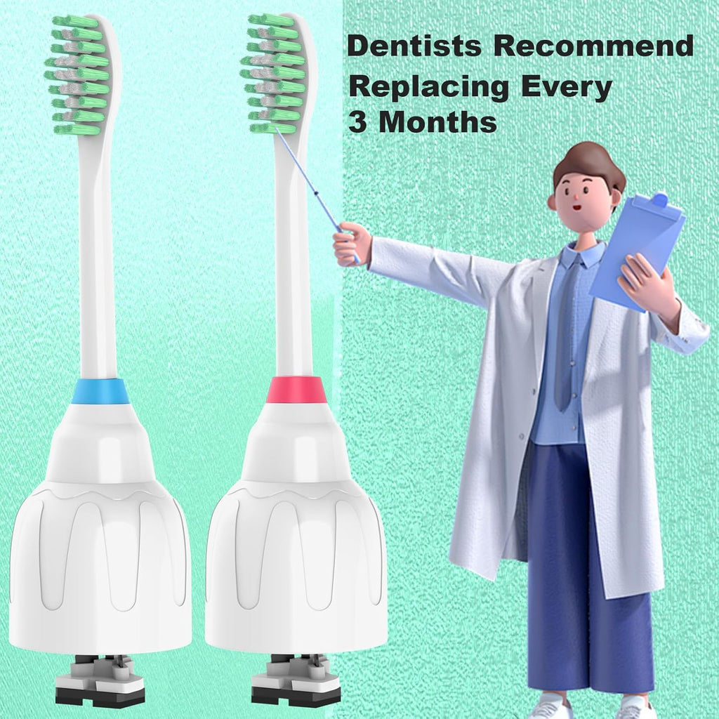 Replacement Toothbrush Heads for Philips Sonicare E Series,Compatible with Sonicare Essence, Elite, Advance, CleanCare Screw-on Electric Toothbrush HX7022/66 HX7023/64,HX7023/30,8 Pack with Caps ﻿