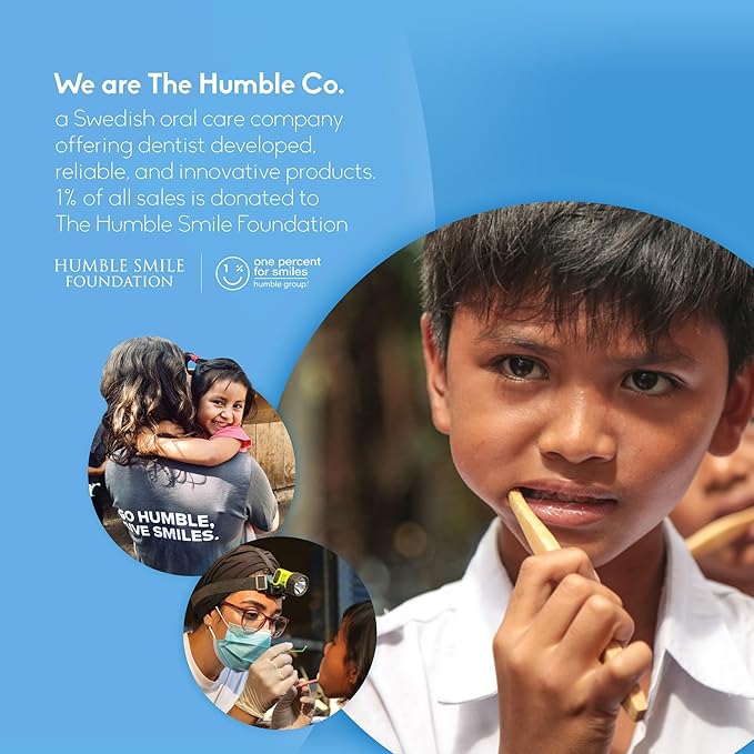 The Humble Co Plant-Based Soft Bristle Toothbrushes, 5 Pack - Manual Tooth Brush Set for Adults - Made with Plant Based Materials & BPA-Free Bristles - Dental Oral Care & Hygiene