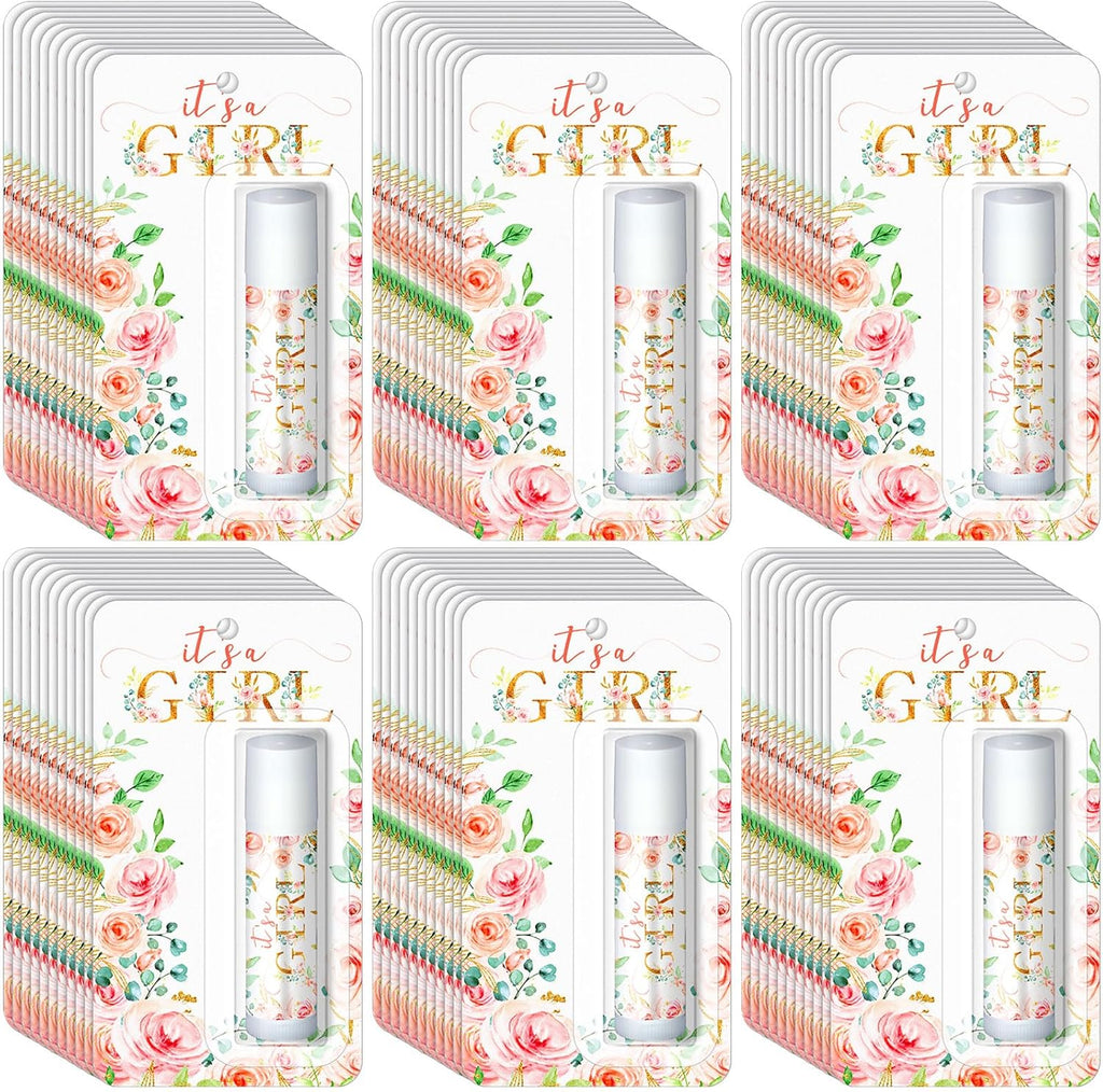 30 Pack It's a Girl Baby Shower Games Prizes Party Gifts Bulk Lip Balms Favors for Winners Adults Guests Gender Reveal Favors Decorations Baby Shower Souvenirs Gift Bags Stuffers