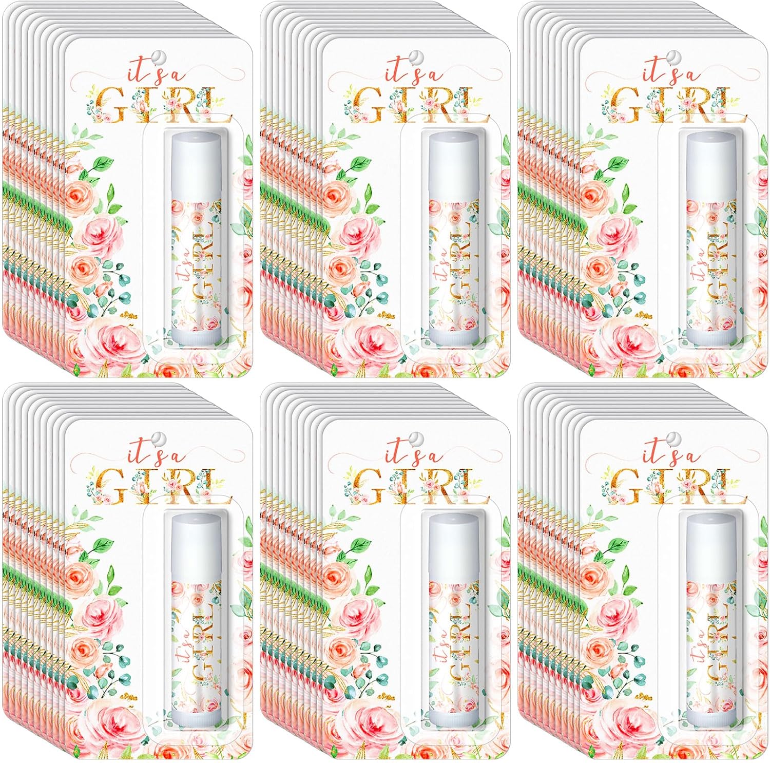 30 Pack It's a Girl Baby Shower Games Prizes Party Gifts Bulk Lip Balms Favors for Winners Adults Guests Gender Reveal Favors Decorations Baby Shower Souvenirs Gift Bags Stuffers