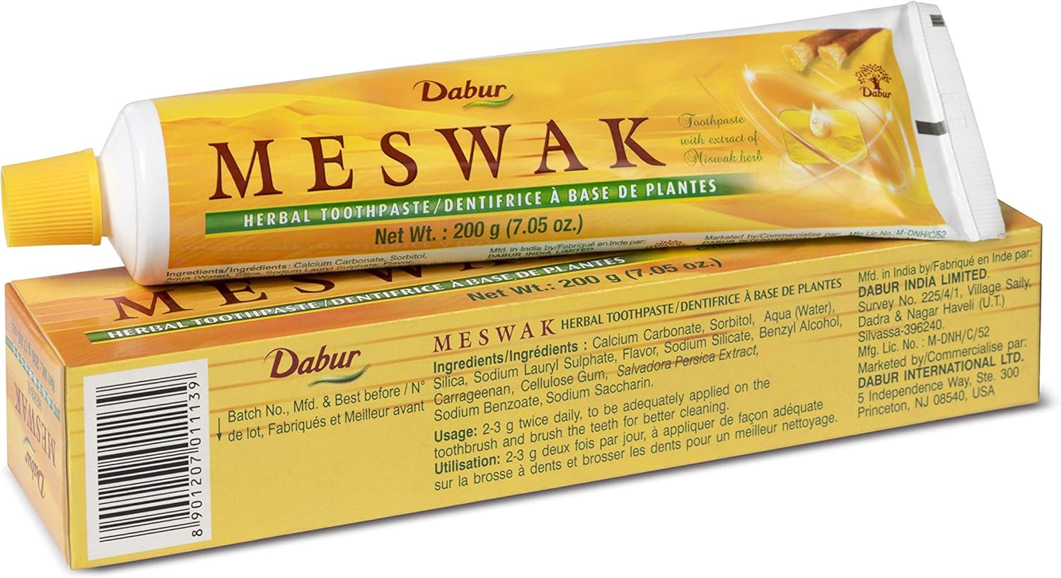 Dabur Meswak Toothpaste - Fluoride Free Toothpaste, for Oral, Gum Health & Dental Care. with Miswak Essence, Daily for Oral Care (Pack of 3)