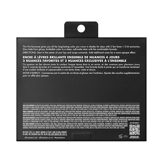 e.l.f. Glossy Lip Stain Shades 4 Days Kit, Long-Lasting Lip Stains For A Sheer Pop Of Color & Subtle Gloss Finish, Vegan & Cruelty-Free, 4 Shades