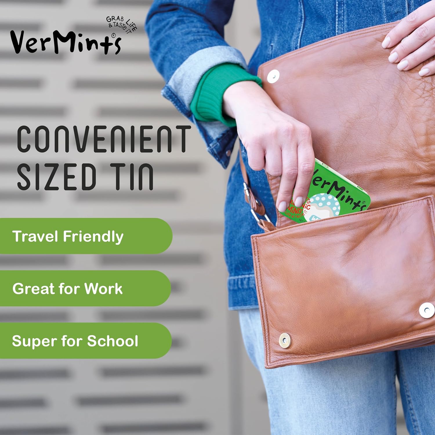 VerMints Organic Breath Mints Wintergreen - Real Long-Lasting Refreshment, Travel Size Tin - Non-GMO, Vegan, Nut Free, Gluten Free & Kosher Organic Candy Mints- 1.41oz Tins (Pack of 6)