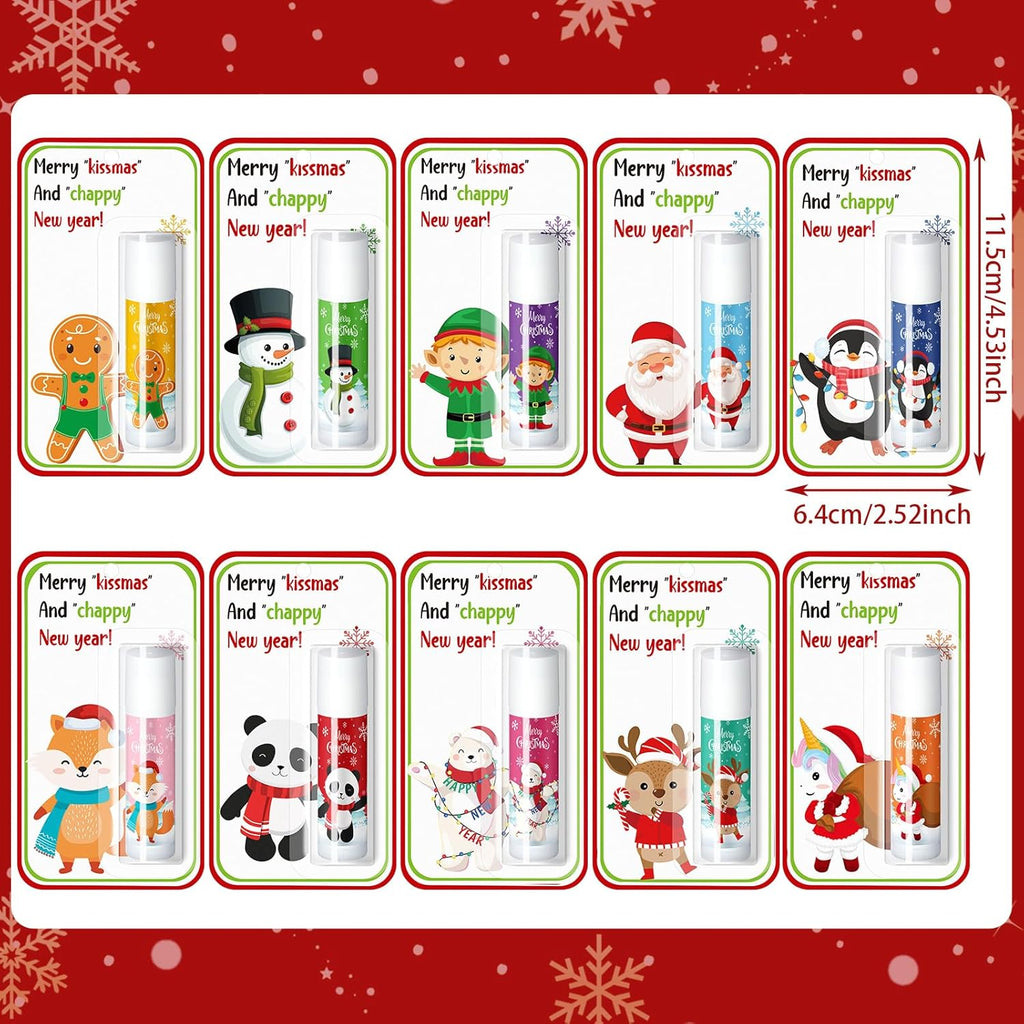 Christmas Lip Balms Bulk Christmas Party Gifts Favors Stocking Stuffers Holiday Lip Balms Employee Staff Team Appreciation Gifts Thank You for Teacher Coworkers