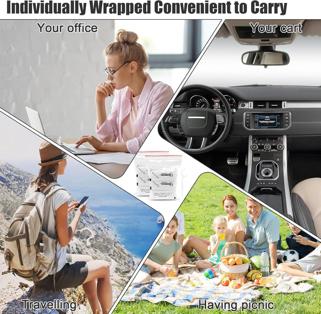 HOFASON 1000 Count Individually Wrapped Floss Picks Dental Floss Sticks Bulk, Travel Flossers Oral Care Teeth Clean for Hotel Restaurant Office, Wedding Basket Supplies and Guest Bathroom Essentials