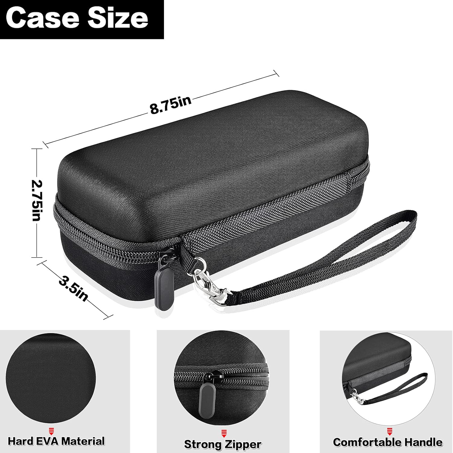 Toothbrush Travel Case Compatible with Oral-B Pro 1000, 2000, 3000, 3500, 1500/ for Philips Sonicare ProtectiveClean 4100 5100 Electric Toothbrush with Mesh Pocket for Accessories - Black (Bag Only)