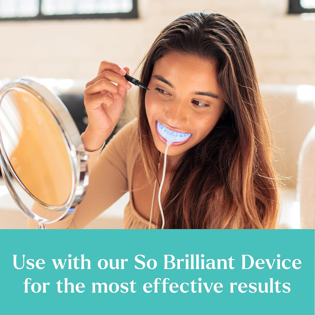 GLO Science So Brilliant Teeth Whitening Gel Pods – Safe, Effective Tooth Whitener with Silicon Brush, 6% Hydrogen Peroxide – Designed for Sensitive Teeth – Gingermint Flavor (2 Packs of 5)