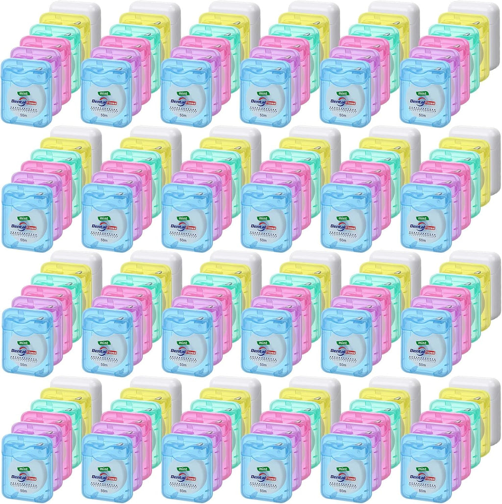 Geiserailie 72 Pack Dental Floss Bulk 50m Each Mint Travel Dental Floss Oral Care for Teeth and Gum Protection(Multicolor)