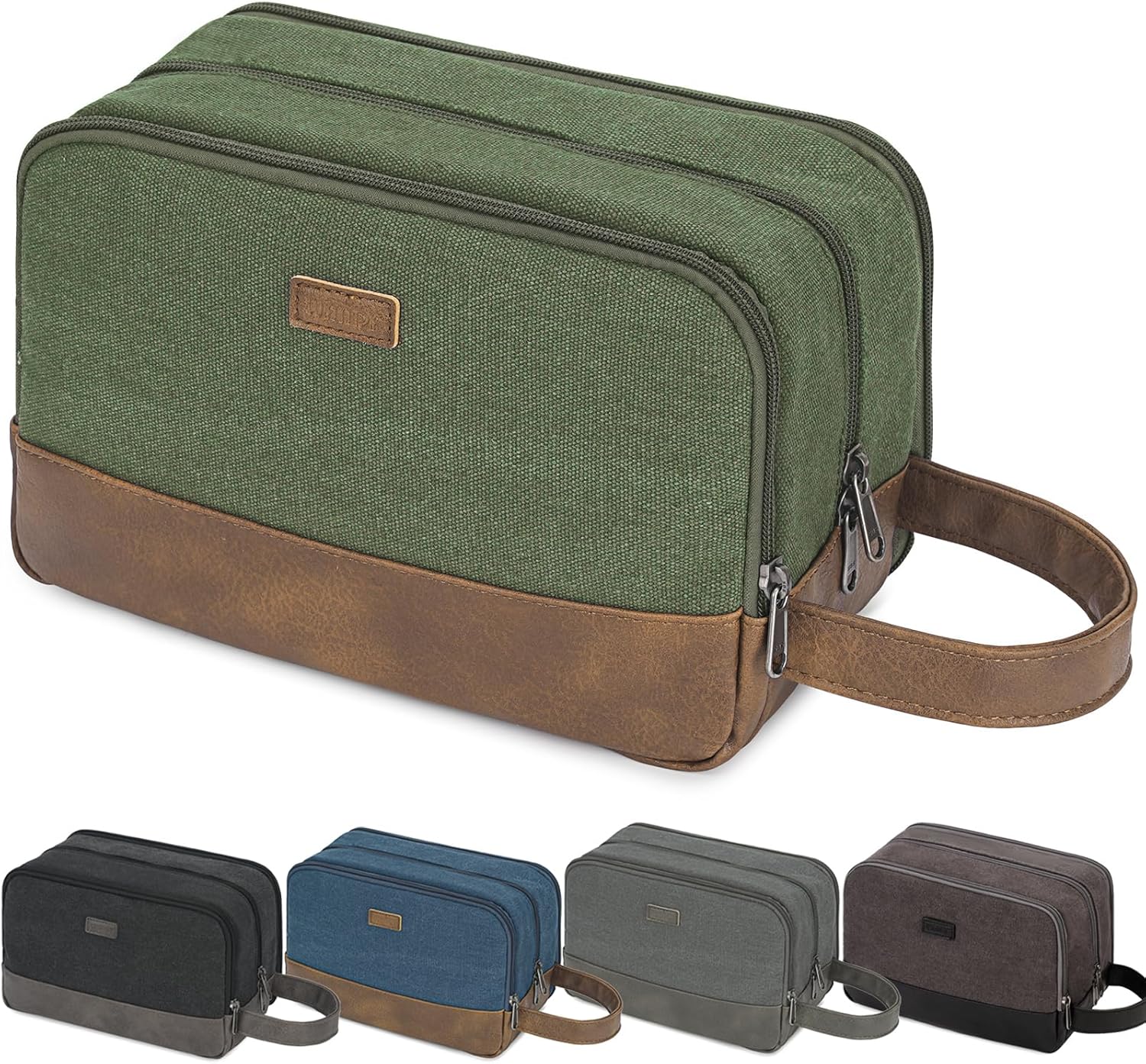 WANDF Travel Toiletry Bag for Men Large Toiletries Shaving Bag Water Resistant Hanging Dopp Kit Travel Accessories Bag for Women Men (Green)