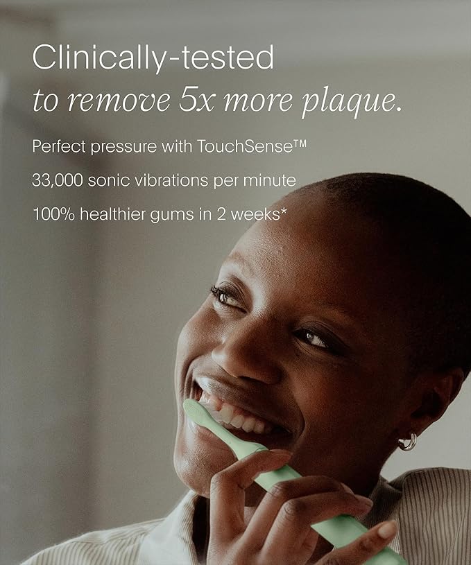 SURI 2.0 New Sonic Electric Toothbrush with Pressure Sensor & UV-Cleaning Travel Case | 1 Month+ Battery | Electric Toothbrush for Adults | Travel Toothbrushes | Tooth Brush | Green