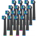 Replacement Toothbrush Heads Compatible with Oral B, Pack of 16 Professional Electric Toothbrush Heads Oral-b 7000, Clean, Oral B Pro 1000, 9600, 500, 3000, 8000 (Black)