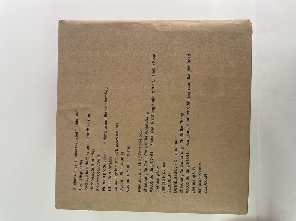 Bamboo Toothbrush Prepasted Disposable Toothbrsuh Soft Bristles Prepasted Toothbrush,Disposable Toothbrsuh (72 White)