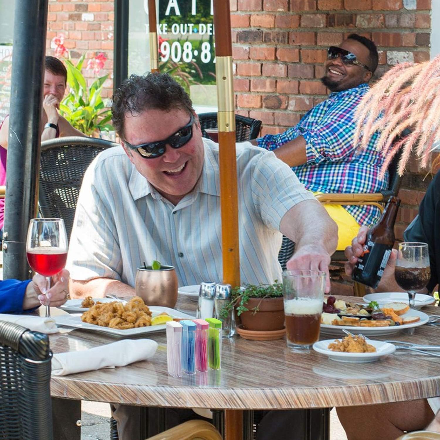 Coobbar 200pcs Double Head 50pcs/Box Dental Floss Interdental Toothpick Brush Teeth Stick Dental Oral Care Toothpicks