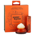 Poppy & Pout Lip Care Set | Lip Balm & Scrub | Sustainable Cardboard Tubes & Glass Jars, All Natural, Beeswax, Coconut Oil, Cruelty Free, Exfoliating & Moisturizing Lip Treatment (Blood Orange Mint)