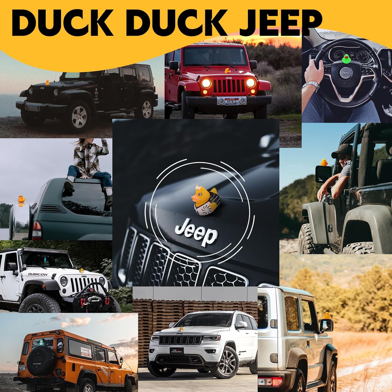 200 Pack Rubber Ducks in Bulk, Jeep Ducks for Ducking, Ducks for Jeeps Assorted, Bath Toys Floater Duck for Kids, Baby Showers Accessories Party Favors