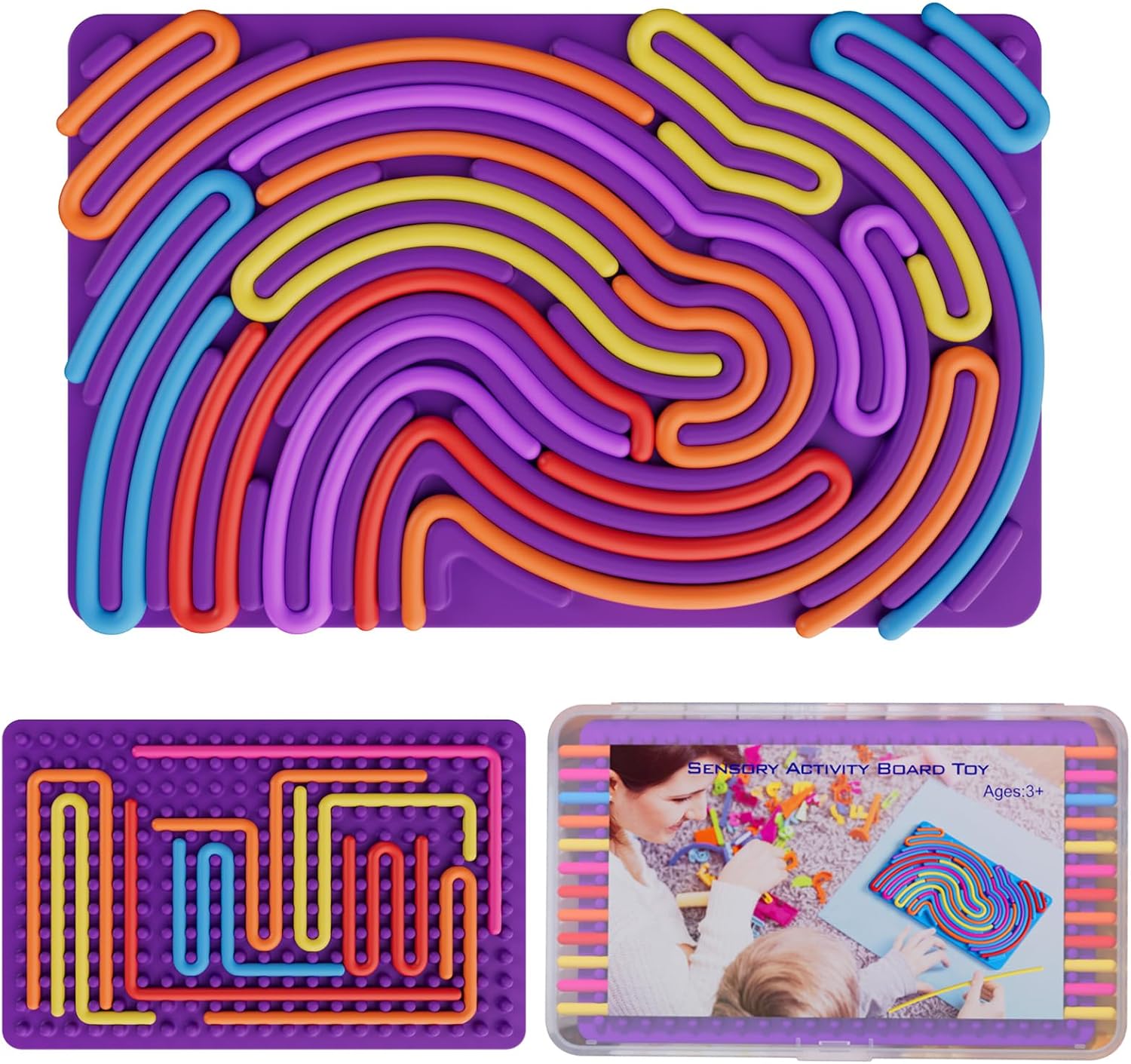 Sensory Fidget Toys for Kids Toddler Boys ,Sensory Activity Board for Stress Anxiety Autistic ADHD, Calm Down Travel Airplane Essentials Toys for 3+ Year Old, Stuffers Gifts for Teen Girls