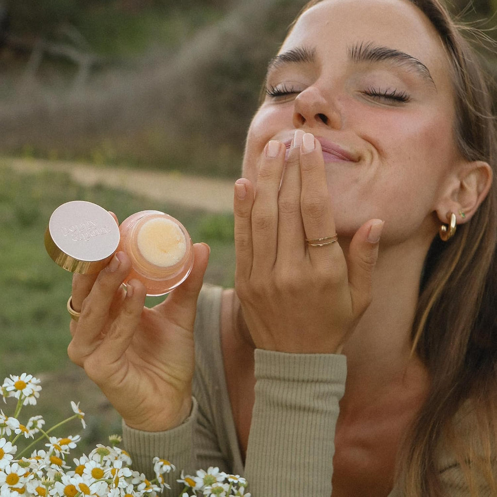 Poppy & Pout Lip Care Set | Lip Balm & Scrub | Sustainable Cardboard Tubes & Glass Jars, All Natural, Beeswax, Coconut Oil, Cruelty Free, Exfoliating & Moisturizing Lip Treatment (Pink Grapefruit)