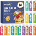 16 Pack Lip Balm, Natural Lip Balm Bulk with Vitamin E and Coconut Oil, Moisturizing Lip Balms for Dry Cracked Lips, Lip Balms for Stocking Stuffers - 8 Flavors