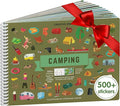 CUPKIN Sticker Book for Kids 2-4, 500+ Kids Stickers, Camping Stickers 12 Coloring Pages 12 Side by Side Scenes, Fun Toddler Travel Activity Coloring and Sticker Books for Ages 4-8 + 8-10