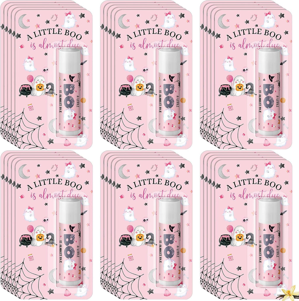 30 Pack Halloween Little Boo Baby Shower Games Prizes Party Gifts Bulk Lip Balms Favors for Winners Adults Guests Gender Reveal Favors Decorations Baby Shower Souvenirs Gift Bags Stuffers