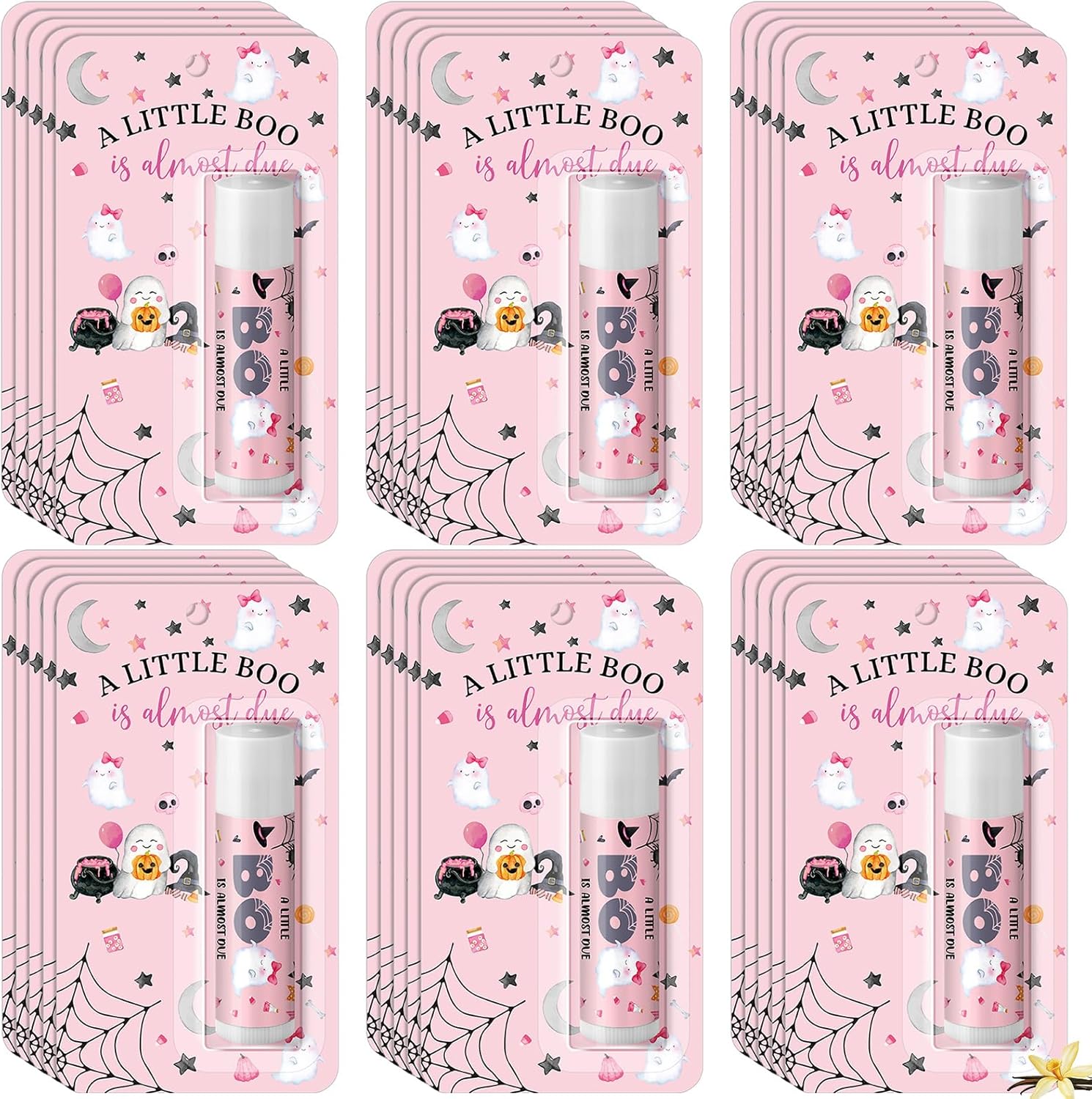 30 Pack Halloween Little Boo Baby Shower Games Prizes Party Gifts Bulk Lip Balms Favors for Winners Adults Guests Gender Reveal Favors Decorations Baby Shower Souvenirs Gift Bags Stuffers