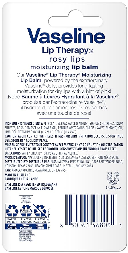 Vaseline Lip Therapy Rosy Lips Moisturizing Lip Balm - Twin Pack (2-Pack)