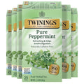 Twinings Pure Peppermint Herbal Tea Individually Wrapped Bags, 25 Count (Pack of 6), Fresh Minty Flavour, Naturally Caffeine-Free, Enjoy Hot or Iced, 150 Teabags