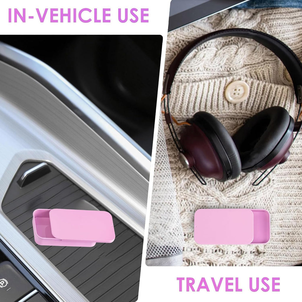 2Pack Dental Floss Portable Case,Dental Floss Dispenser,Convenient Refillable Glide Travel Adult Floss Box for Travel, Dates,Dinners and Hotels(Pink)