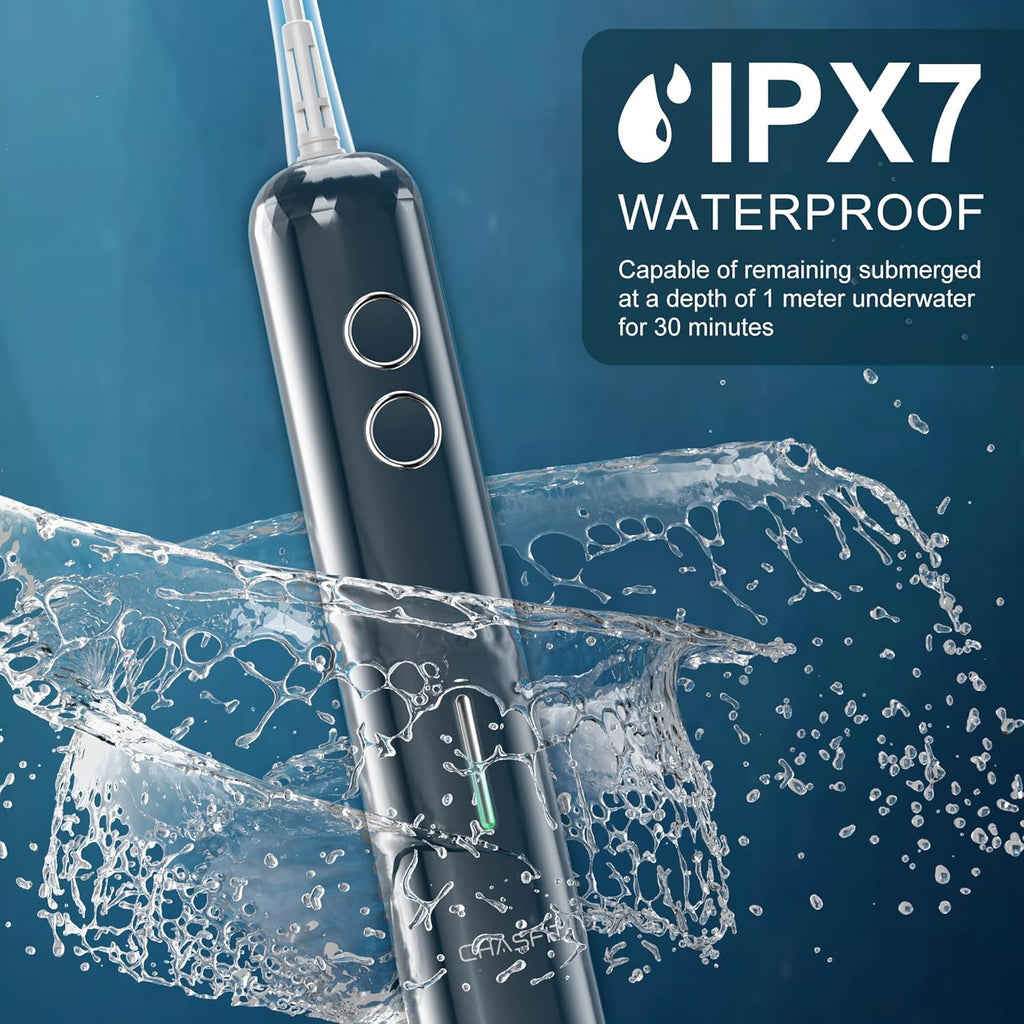 Electric Toothbrush Wave Oscillation & Vibration Sonic Tooth Brush for Adults BASS-Brushing Technique Travel Rechargeable Toothbrushes 4 Soft Bristle Replace Heads IPX7 Gifts for Men Women Bluey