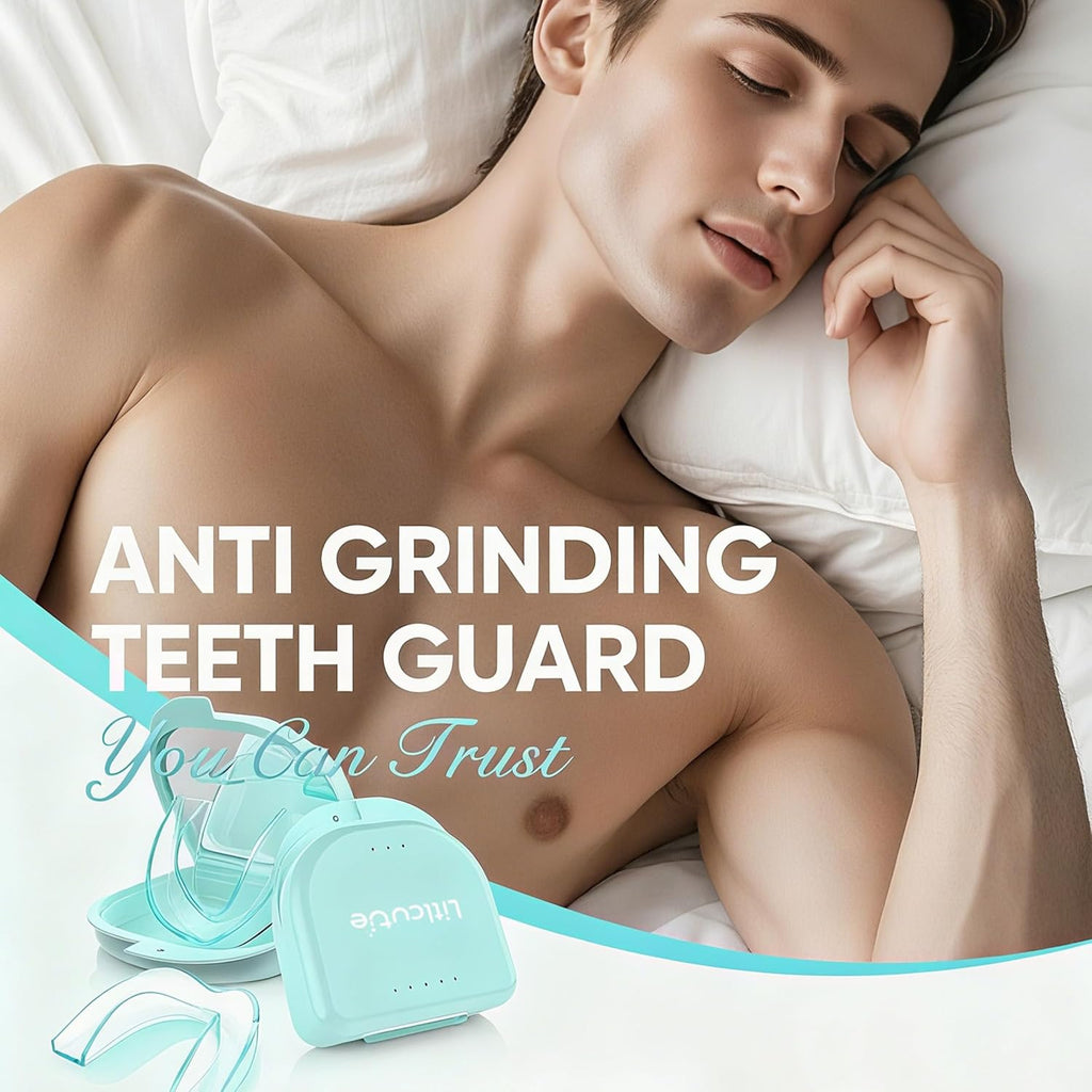 Mouth Guard for Grinding Teeth at Night, Night Guards for Teeth Grinding with 2 x 5X Mirror Case,Mint Green,4 Pack/Small Size
